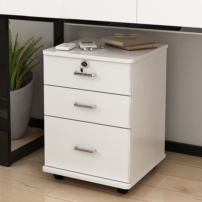 Modern Style Vertical File Cabinet Wood Filing Cabinet with Lock and Storage