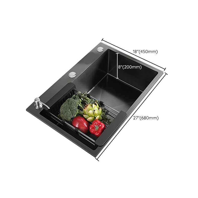 Modern Style Kitchen Sink Stainless Steel Overflow Hole Design Kitchen Sink