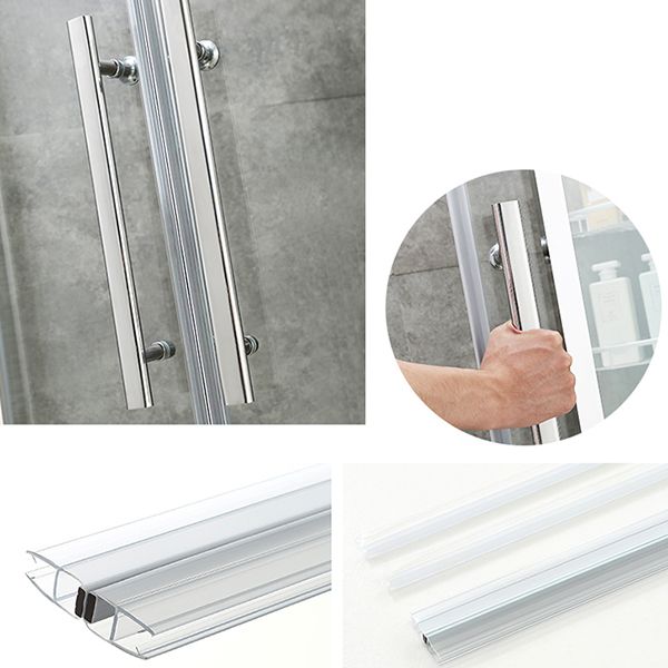 Tempered Glass  Shower Kit Double Sliding Round Shower Kit with Shower Door