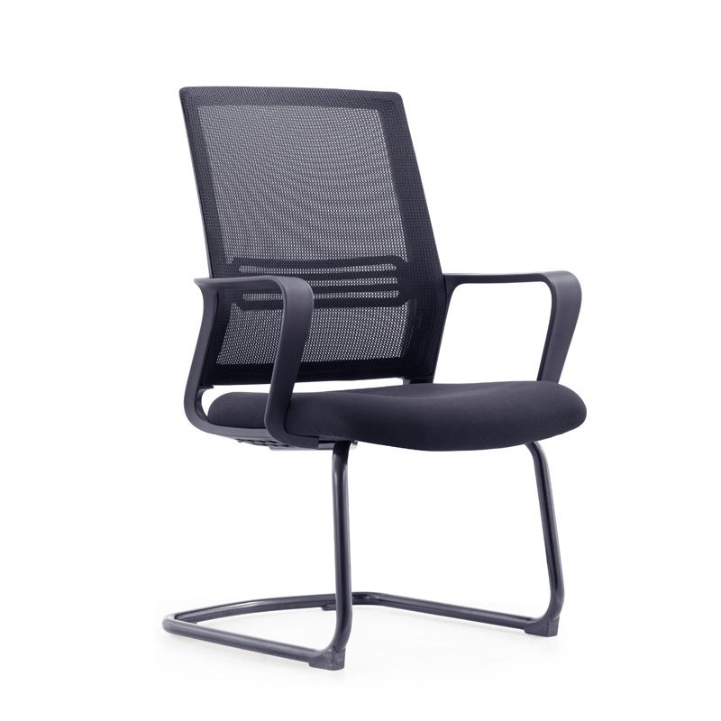 Modern & Contemporary Mid-Back Chair Black Desk Chair Microfiber Office Chair