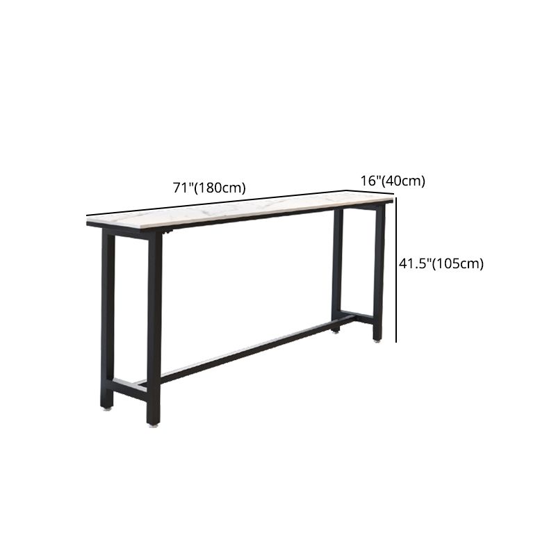 Modern White and Black Bistro Table Rectangle Footrest Cocktail Bar Table