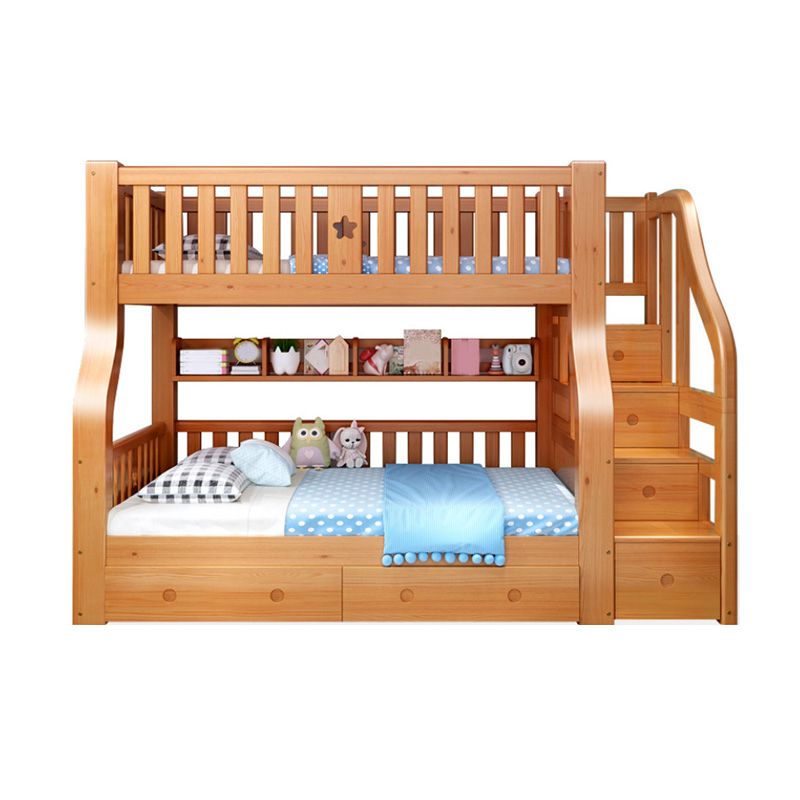 Scandinavian Solid Wood Slat No Theme Storage Natural Bunk Bed