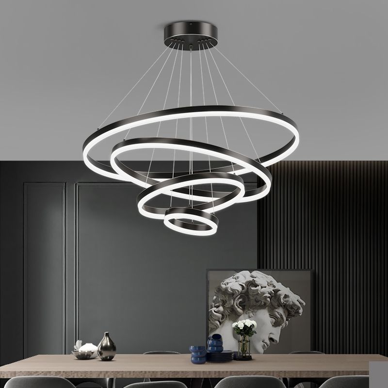 Modern Style Circles Pendant Light Fixtures Metal   Multi Lights Suspension Pendant