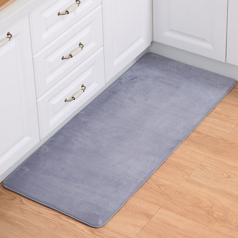 Multi-Colored Plain Runner Rug Polypropylene Minimalistic Carpet Anti-Slip Backing Washable Pet Friendly Area Rug for Kitchen