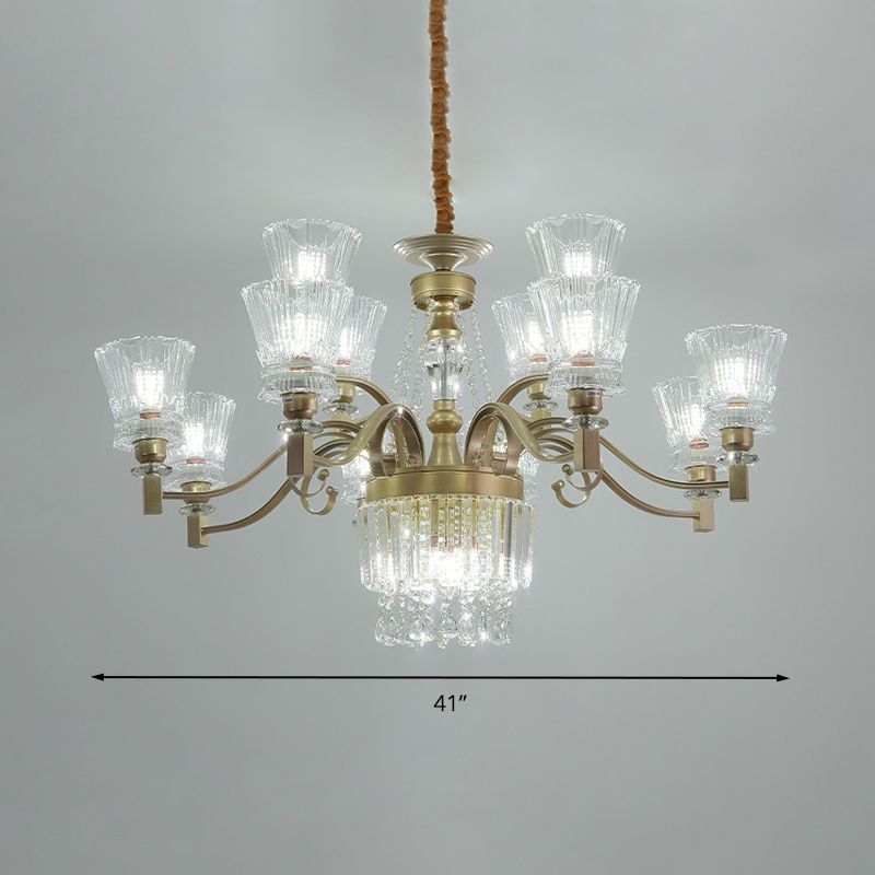 Sputnik Ceiling Chandelier Contemporary Crystal 11/13/15 Heads 37.5"/40.5"/41" Wide Satin Brass Hanging Light