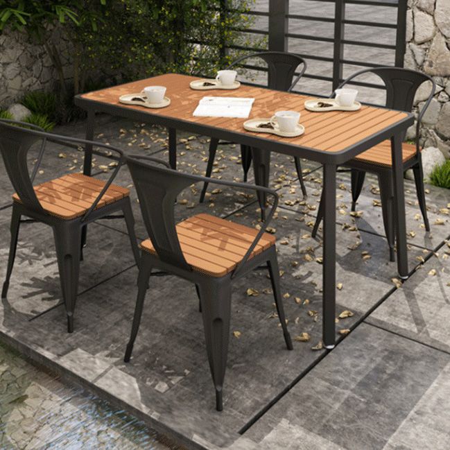 Industrial Unfinished Dining Set Metal UV Resistant Dining Set