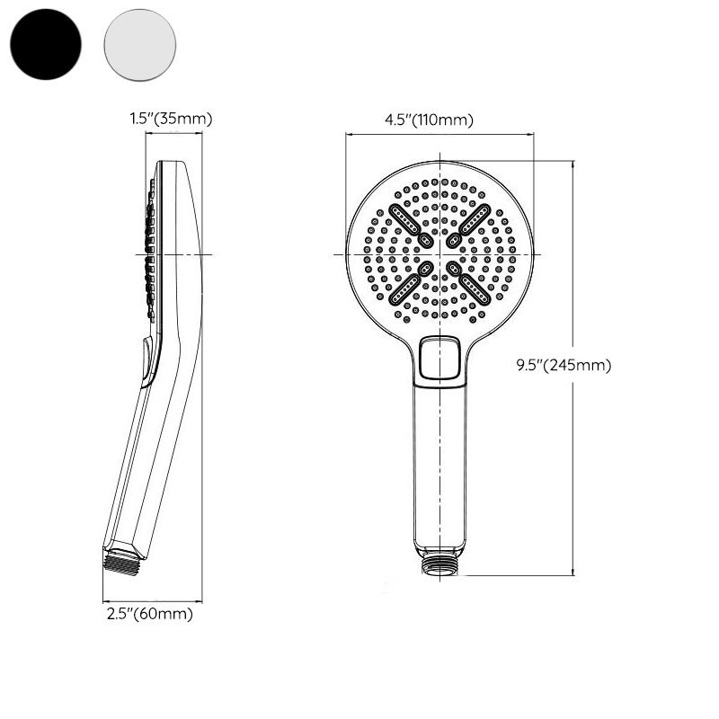 Contemporary Handheld Shower Self-Cleaning Wall-Mount Showerhead