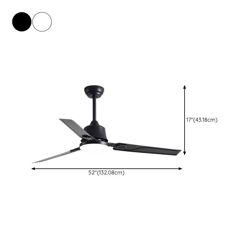 Contemporary 52" Ceiling Fan Lighting with Metal for Restaurant