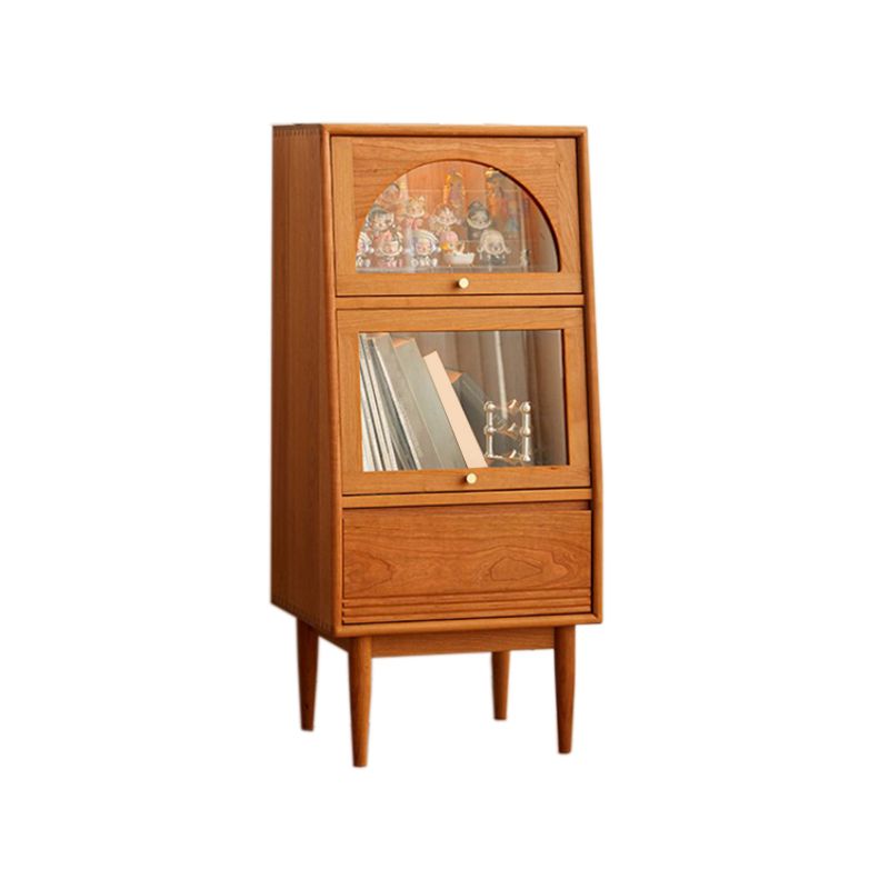 Natural Storage Cabinet Solid Wood Accent Chests with Drawer