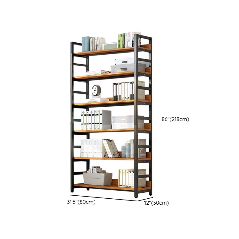 Modern Style Open Back Bookshelf Engineered Wood Bookcase for Office