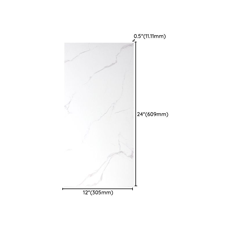 White Rectangular Singular Tile Matte Marble Tile for Home Decor