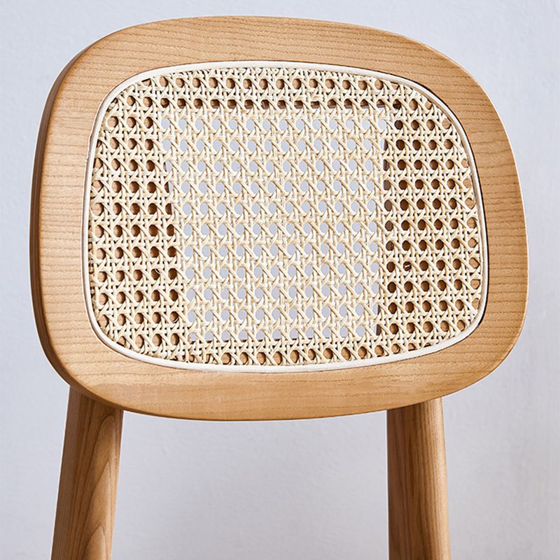 Contemporary Armless Open Back Chairs Wicker Dining Chairs for Home