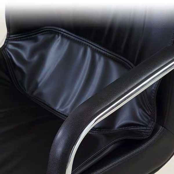 Modern Leather and Metal Desk Chair with Mid Back Home Office Chair