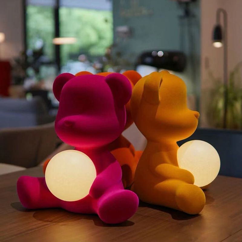 Nordic Style Little Bear Table Lamp Modern Style Glass Desk Lamp for Study Bedroom