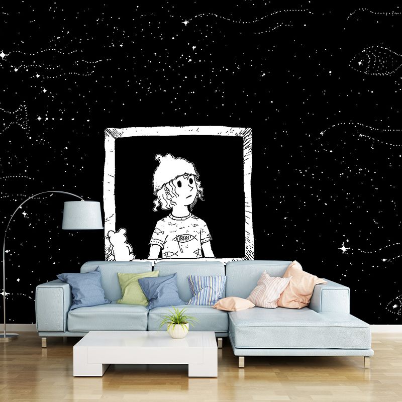 Environment Friendly Wall Mural Wallpaper Character Illustration Sitting Room Wall Mural