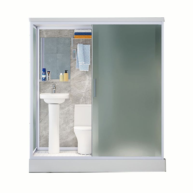 Contemporary Shower Stall Frosted Shower Stall with White Base