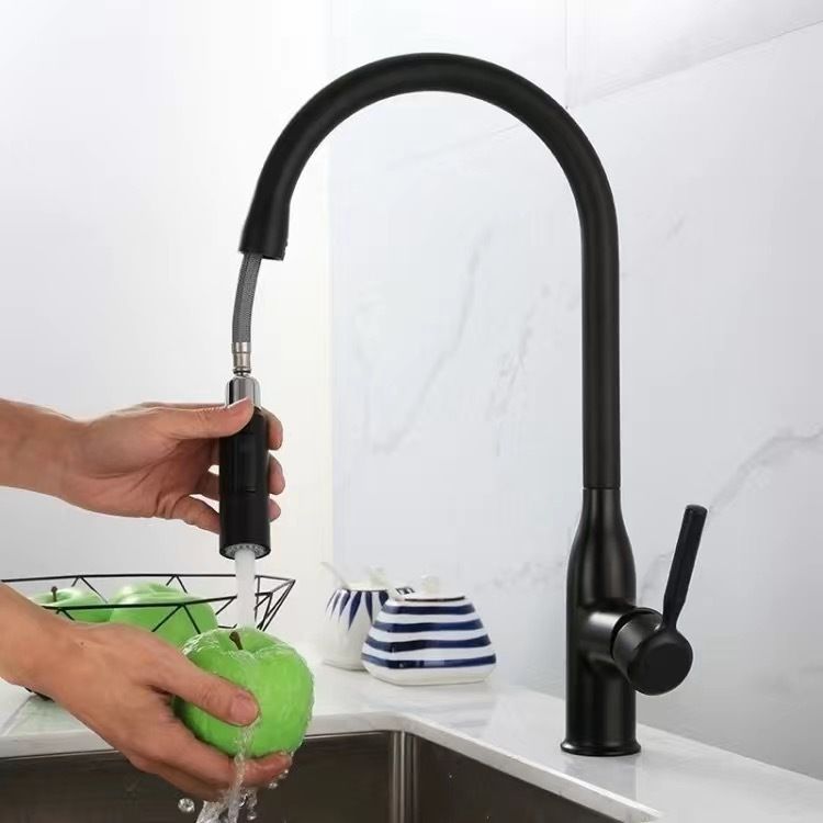 Modern Pull down Water Filler One Handle High Arch Kitchen Faucet