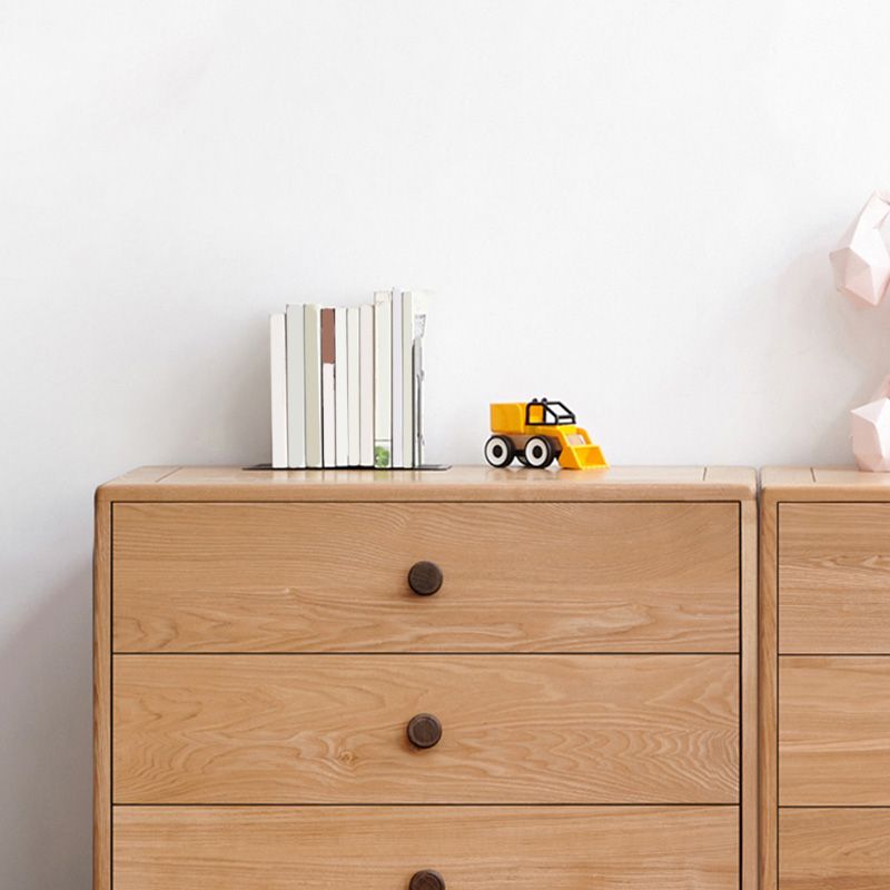 Natural Scandinavian Kids Nightstand Solid Wood Baby Dresser