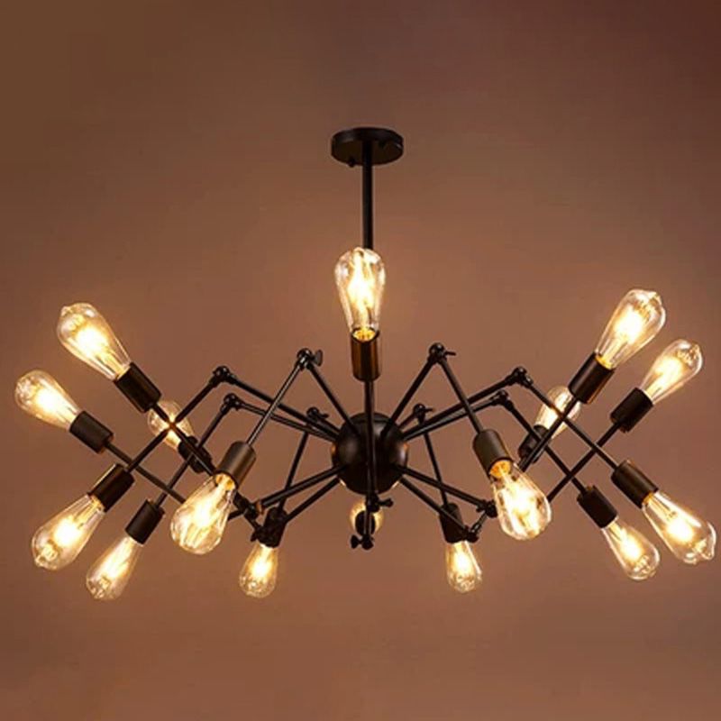 Retro Industrial Style Starburst Chandelier Pendant Light Metal Ceiling Lights Fixture for Restaurant