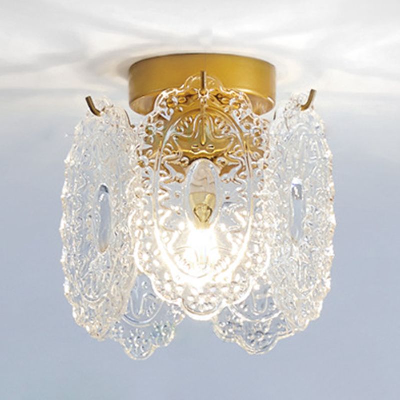 1-Light Flush Mount Modern Crystal Flush Mount Ceiling Light