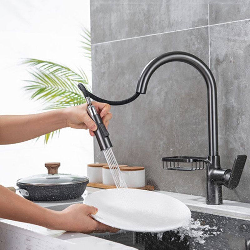 Modern 1-Handle Faucet Copper with Pull out Sprayer with Water Dispenser Faucet