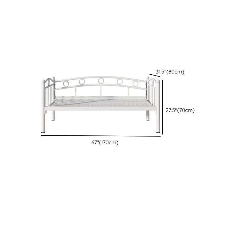 Industrial Iron Slat Headboard with Guardrail White No Theme Toddler Bed