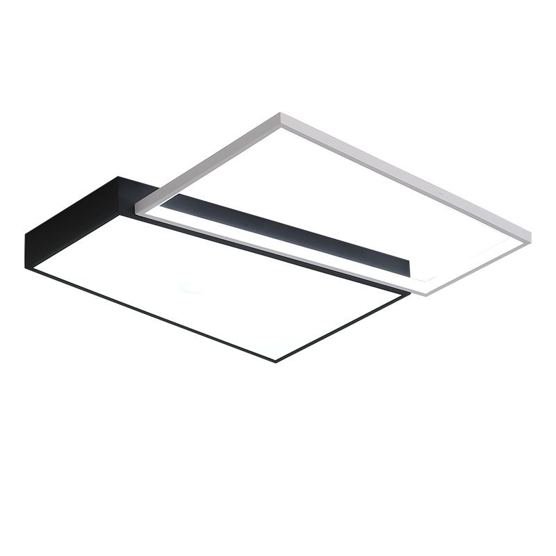 Zwart/Wit Trapezium Inbouw Verlichting Eenvoud LED Metalen Plafondlamp in Wit/Warm Licht, 18"/21,5" Breed