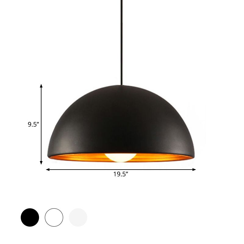 Hemisphäre Esszimmer Suspension Lampe Industrial Metall 1 Licht nach unten Beleuchtung Anhänger