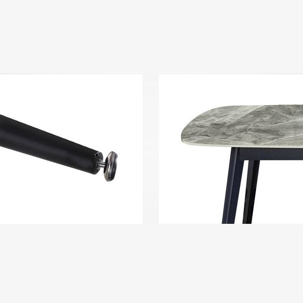 Table à manger en pierre fritrée de style moderne avec table de hauteur standard gris pour usage domestique