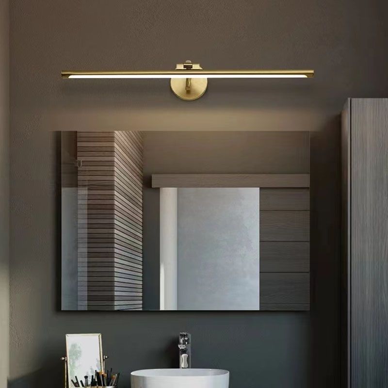 Ciplineas de pared lineales armadas Metal de metal moderno 1 Luz de luz Luz de luz en oro para baño