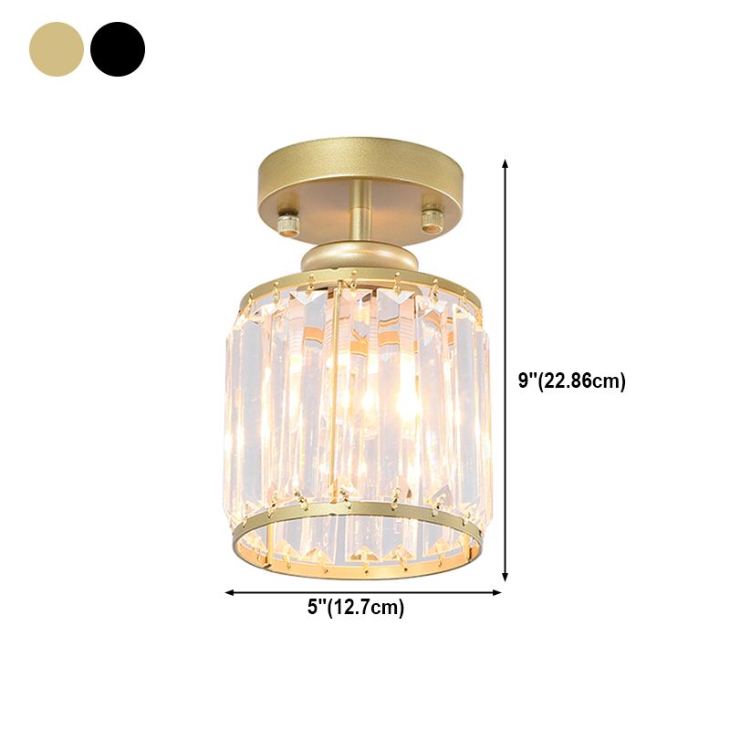 Cylinders Modern Flush Mounted Ceiling Lights Crystal Lighting Fixture for Living Room Foyer