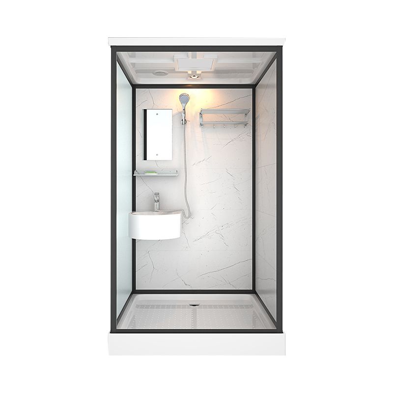 Contemporary Shower Stall Black Framed Tempered Glass Shower Stall