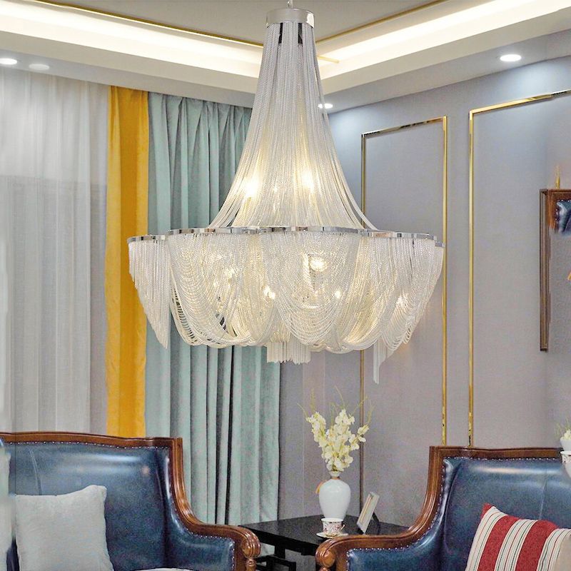 Postmodern Chandelier Light Basket Shape Ceiling Hung Fixtures for Hotel Lobby