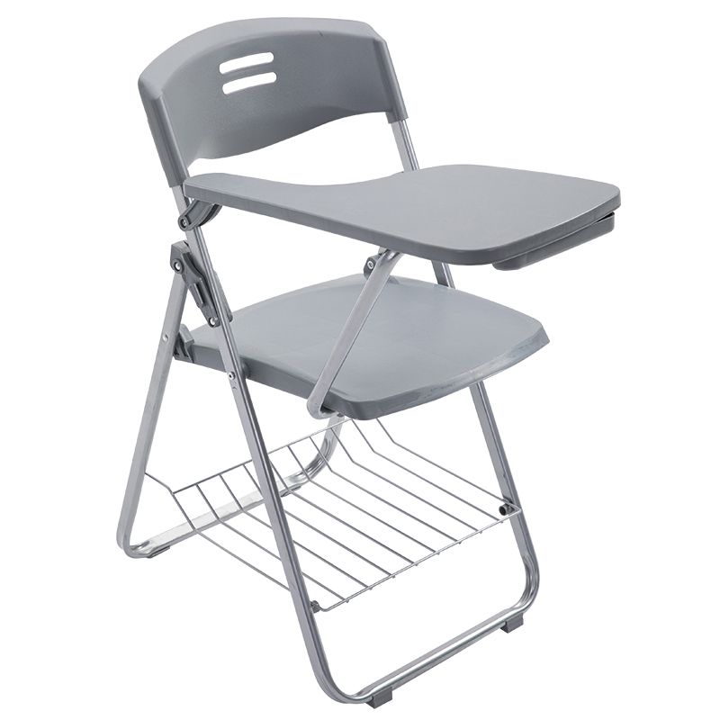 Silver Steel Frame Conference Chair Contemporary Armless Chair