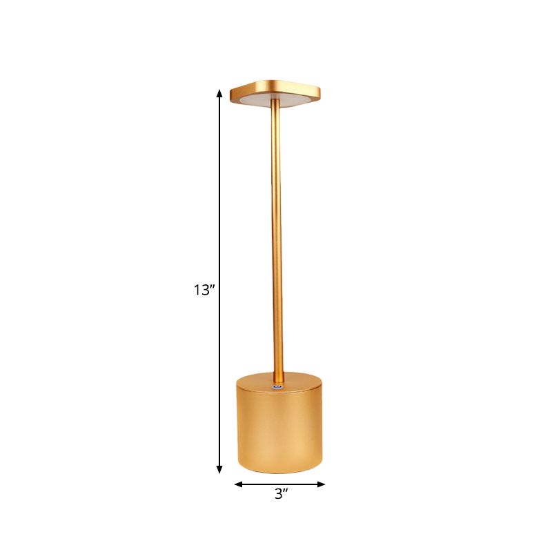 Gold Finish Squared Panel Table Light Minimalist LED Metal Desk Lamp for Dining Table