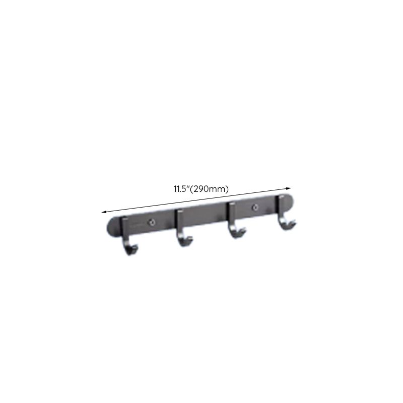 Contemporary Bathroom Accessory Set in Aluminum with Towel Bar/Bath Shelf