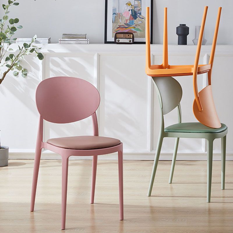 Contemporary Stackable Plastic Chair Open Back Kitchen Armless Chairs