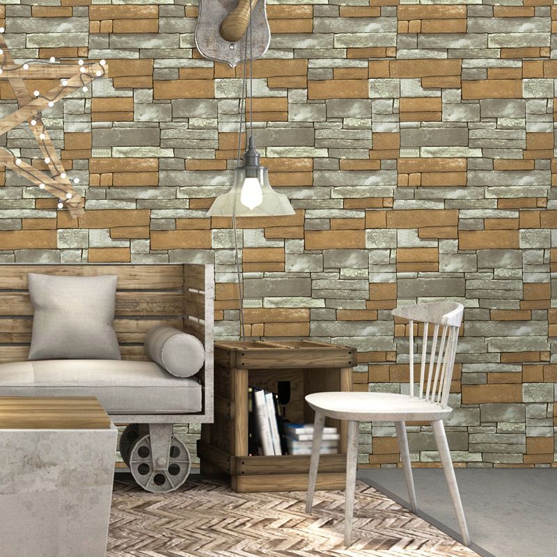 Brick Peel and Stick Wallpapers Removable Wall Art for Living Room, Yellow-Green