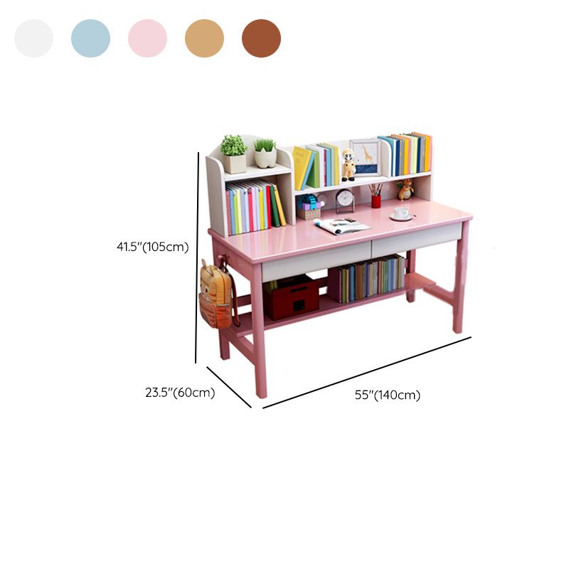 Solid Wood Desk Kids Writing Desk with drawer  23.6"W Child Desk in Light Wood