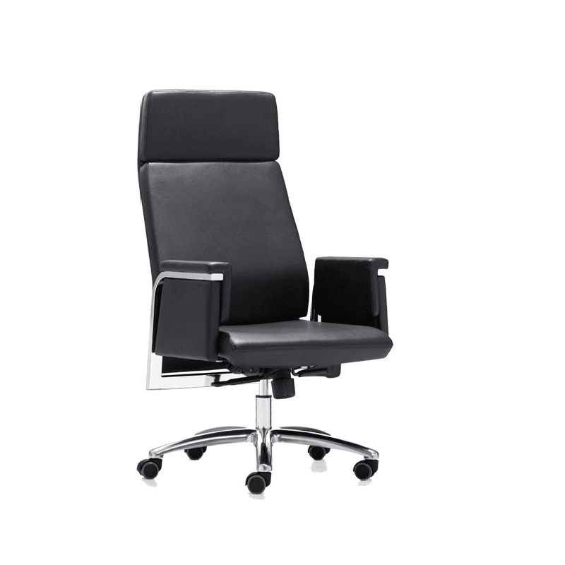 Modern Computer Chair Fixed Arms Chair High Back Leather Management Office Chair