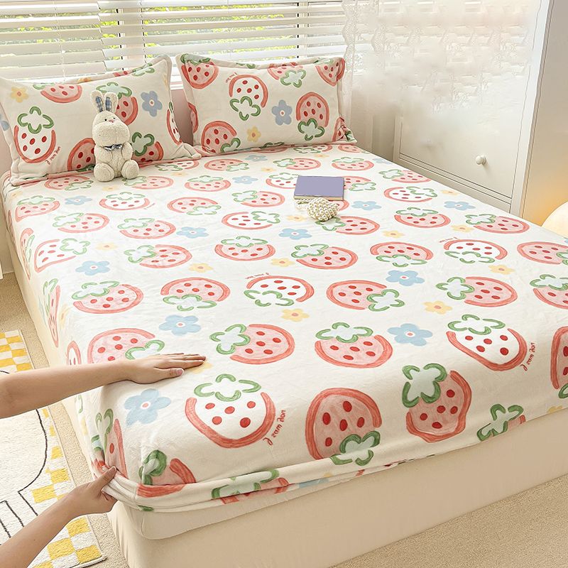 Cotton Sheet Set Flower Printed Wrinkle Resistant Super Soft Bed Sheet Set