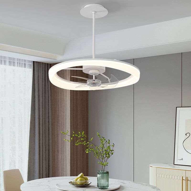 Matte White Ceiling Chandelier LED Contemporary Ceiling Fan Light Fixture