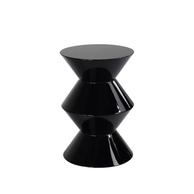 Mid-Century Modern Round Top Sofa Side Table Abstract End Table for Living Room