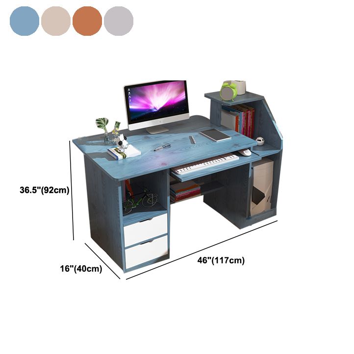 Contemporary Wood Credenza Desk Rectangular Home Writing Desk