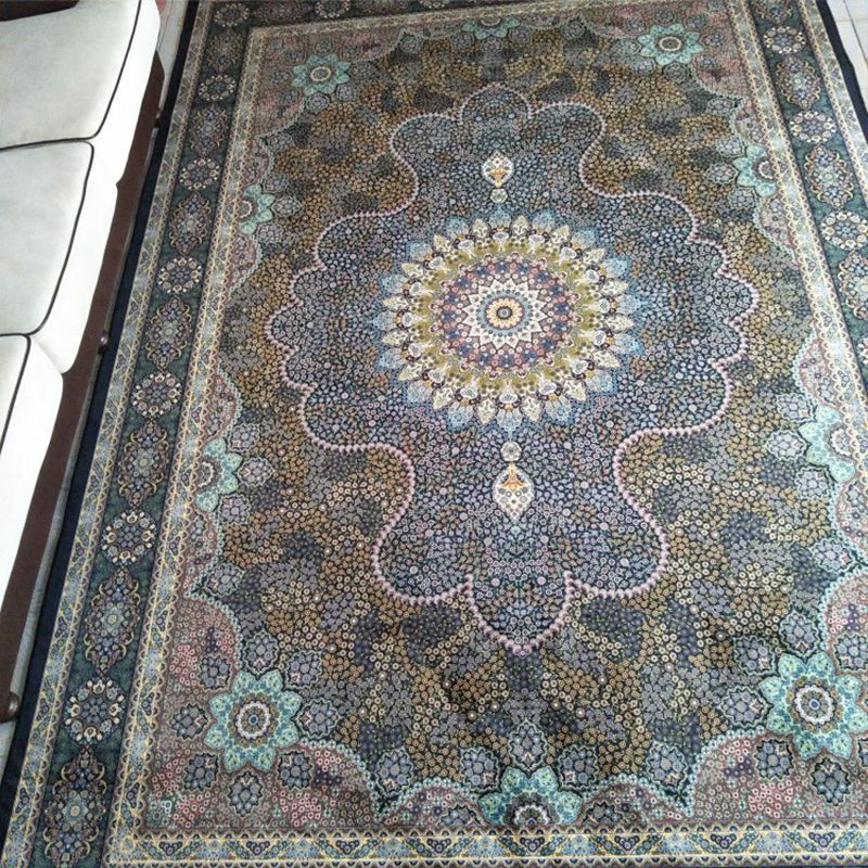 Aesthetic Moroccan Rug Multi Colored Flower Rug Pet Friendly Anti-Slip Backing Machine Washable Carpet for Guest Room