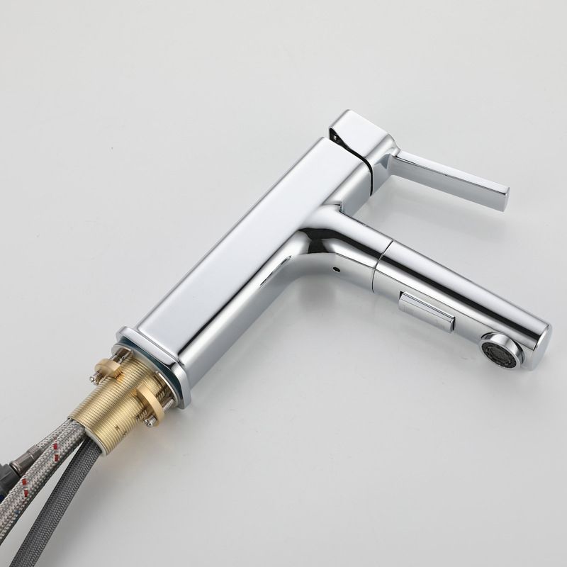 Modern Bathroom Faucet Brass Lever Handles Swivel Spout Bathroom Sink Faucet