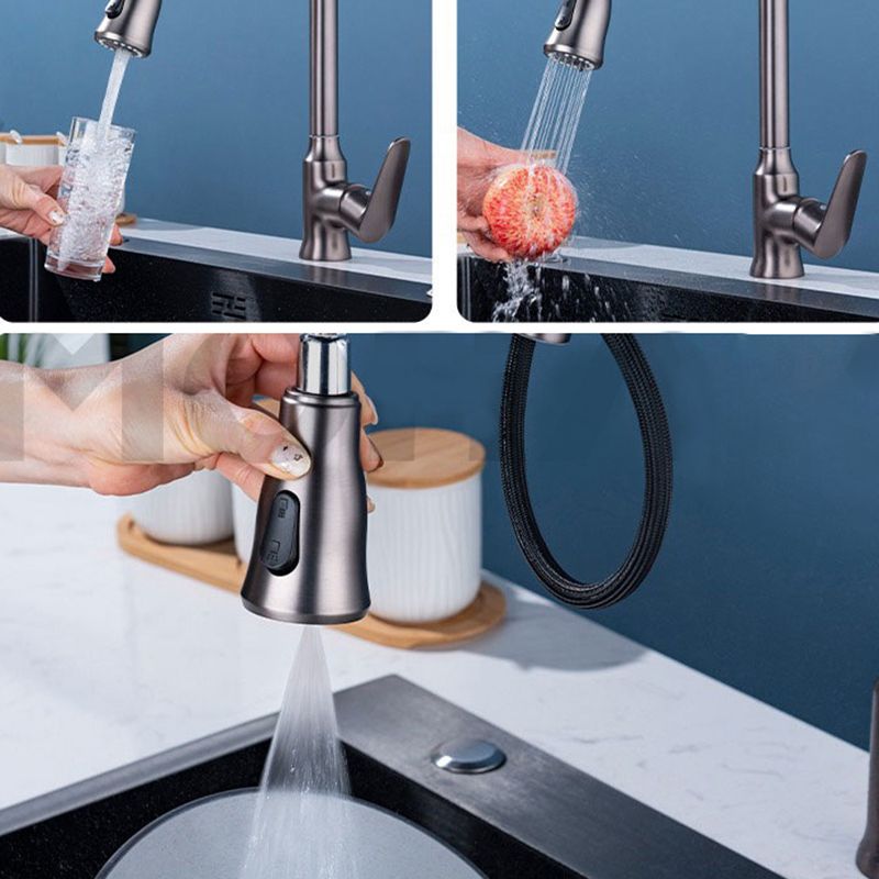 Modern 1-Handle Faucet with Pull out Sprayer with Water Dispenser Copper Faucet