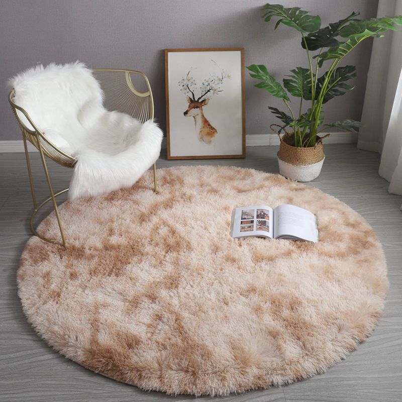 Round Plain Area Rug Polyester Tapijt binnen Tapijt voor slaapkamerdecoratie