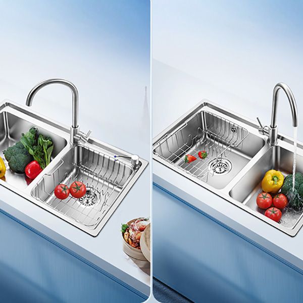 Stainless Steel Kitchen Sink Overflow Hole Design Kitchen Double Sink