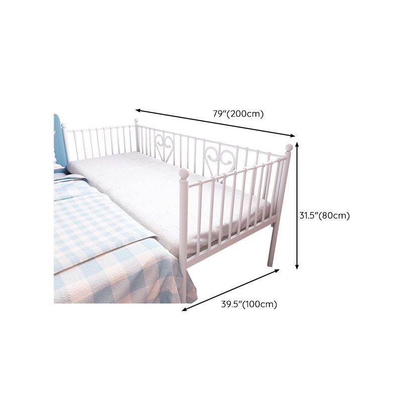 Metal Fixed Side Crib in White Mattress Included Crib with Guardrails